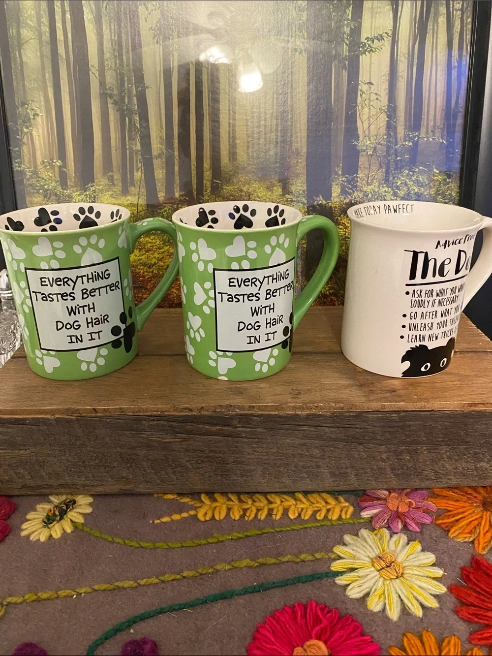 Green Paw Print Ceramic Mug - 